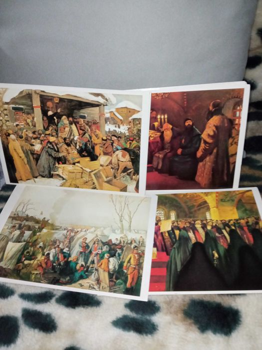Открытки "Картины по русской истории" из издания И.Кнебеля