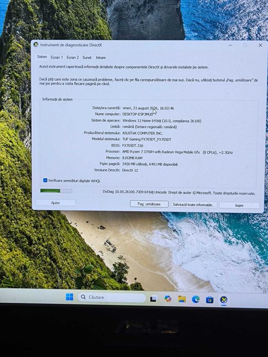 Laptop Gaming ASUS TUF FX505D | Ryzen 7 3750H | GTX 1650 AGP Amanet