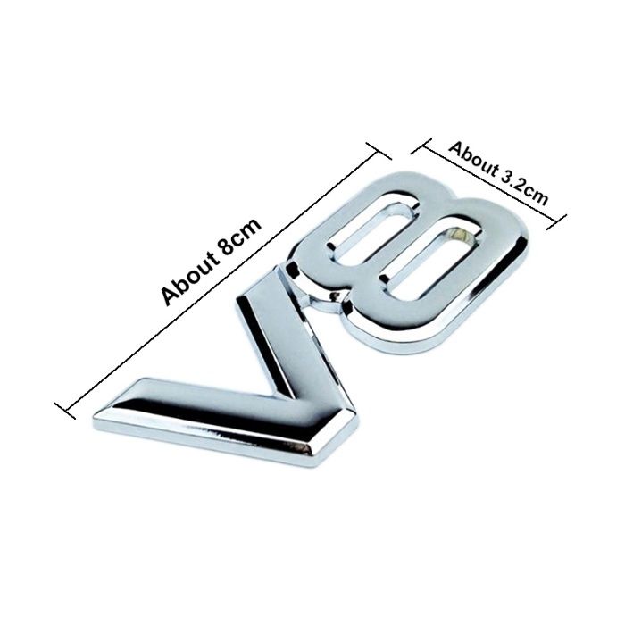 Емблема метални V8 никел/черна мат