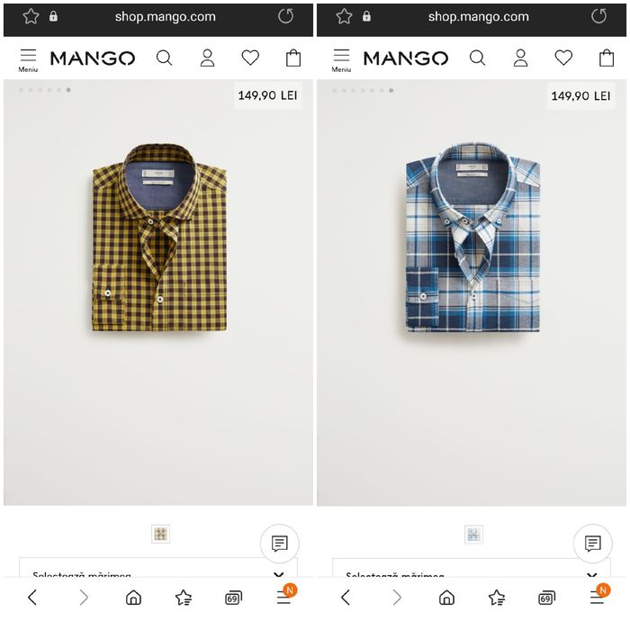 Camasi barbati M,L Mango