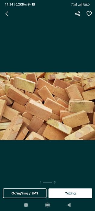 Gʻisht sotiladi kelishigan narhda.  Vodiy boʻylab yetkazib berish