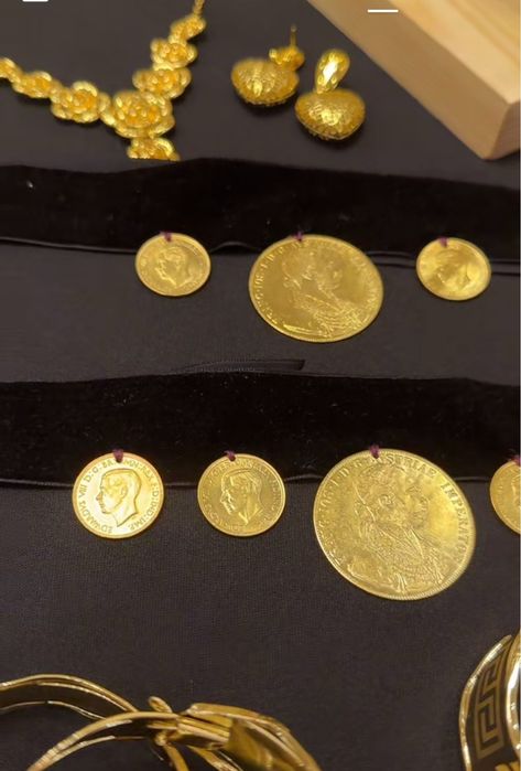 Monede mari mici franc iosif  placate cu aur 24k