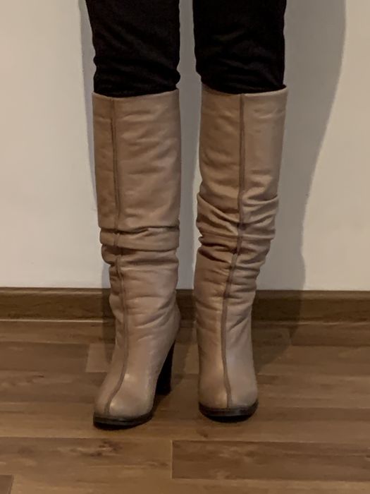 Кожаные   зимние   сапоги