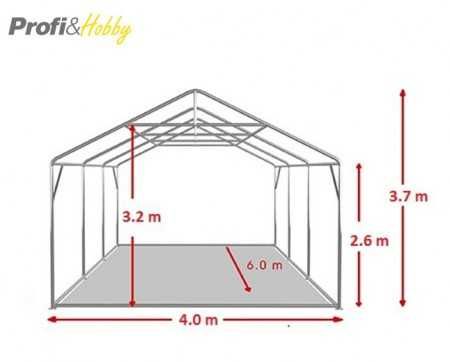 Шатра 4X6 м PROFESSIONAL XXL - 100% водоустойчив PVC 550 гр/м2