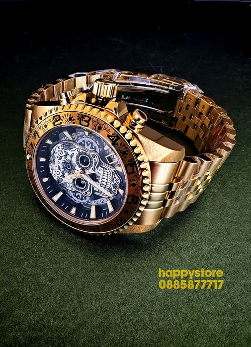 INVICTA Muertos Gold steel 44 mm, Инвикта нов ръчен часовник