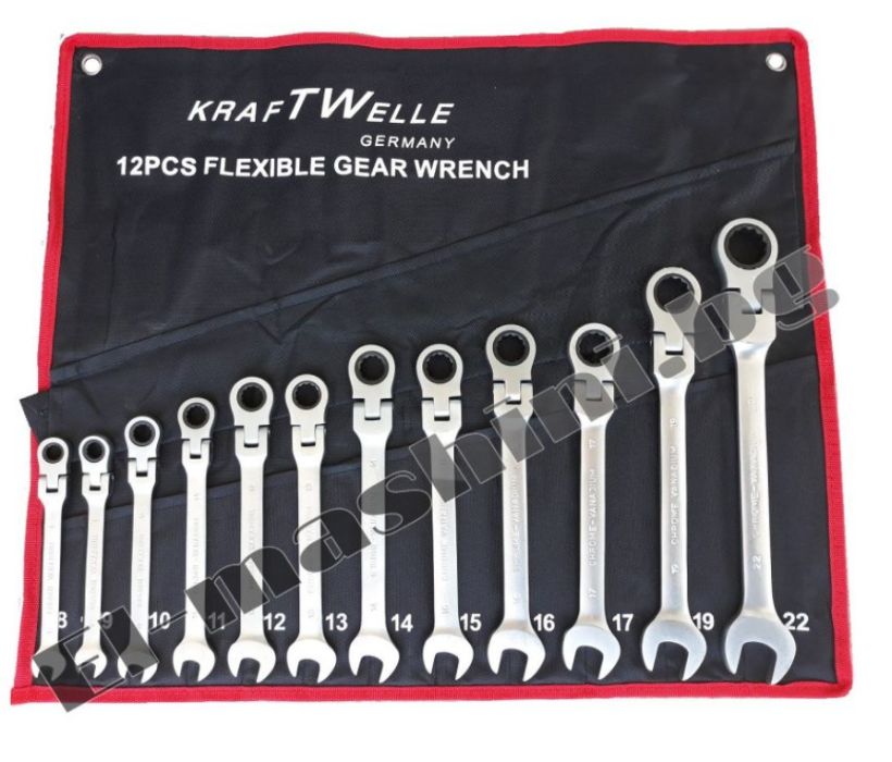 Ключове с тресчотка чупещи 8-22мм к-т 12бр KrafTWorld