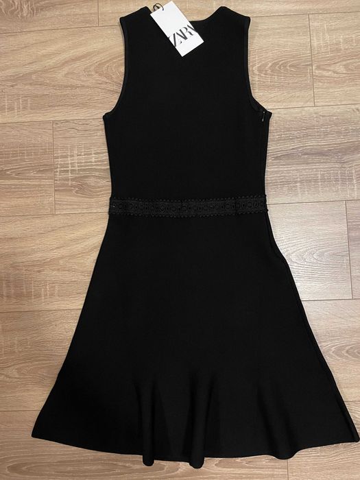 Rochie scurta tricotata neagra Zara S