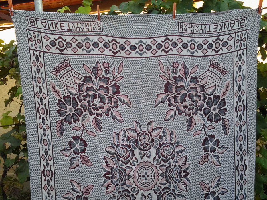 patura cu fete, model floral 140*180 cm