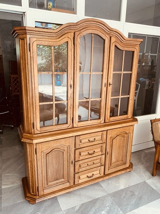 Масивна шведска витрина / бюфет – дъб, френски провинциален стил,