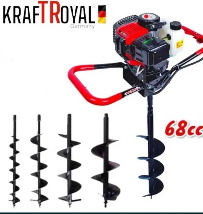 Моторен Свредел Kraft Germany/Тайга 74/68куб.+Бургия 150/200мм подарък