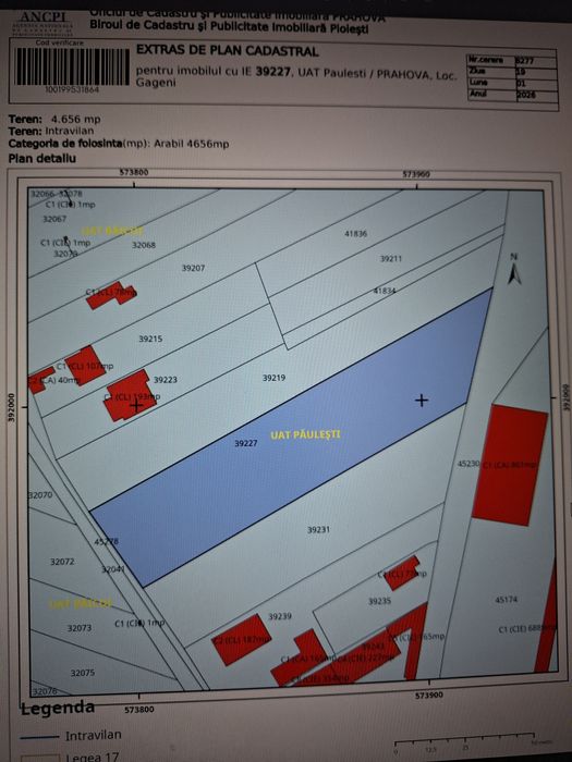 Teren intravilan 7656 mp in Paulesti, zona CFR
