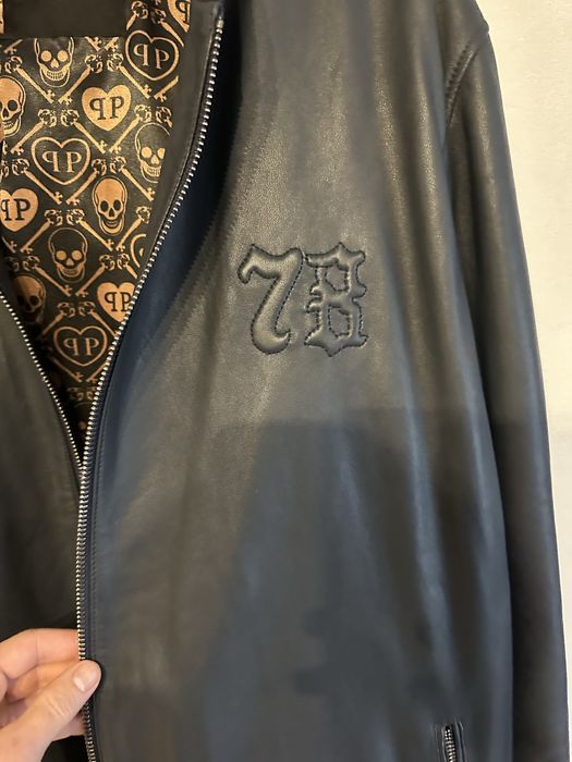 Geaca Philipp Plein Lether dark blue 3xl