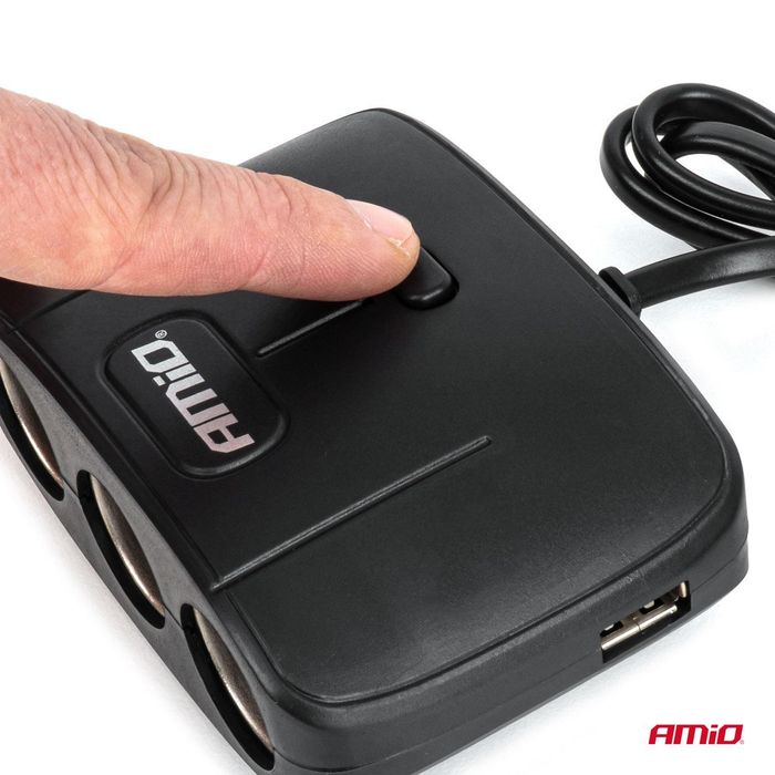 разклонител за запалка с зарядно устройство 2x usb-a on/off 12v ...