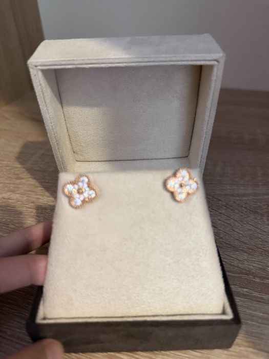Cercei Arpels van cleef rose gold cu cristale