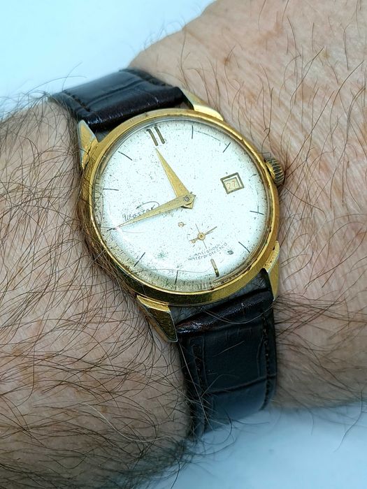 ceas Wostok cal. 2605, 17 rubine, placat cu aur, anii '60