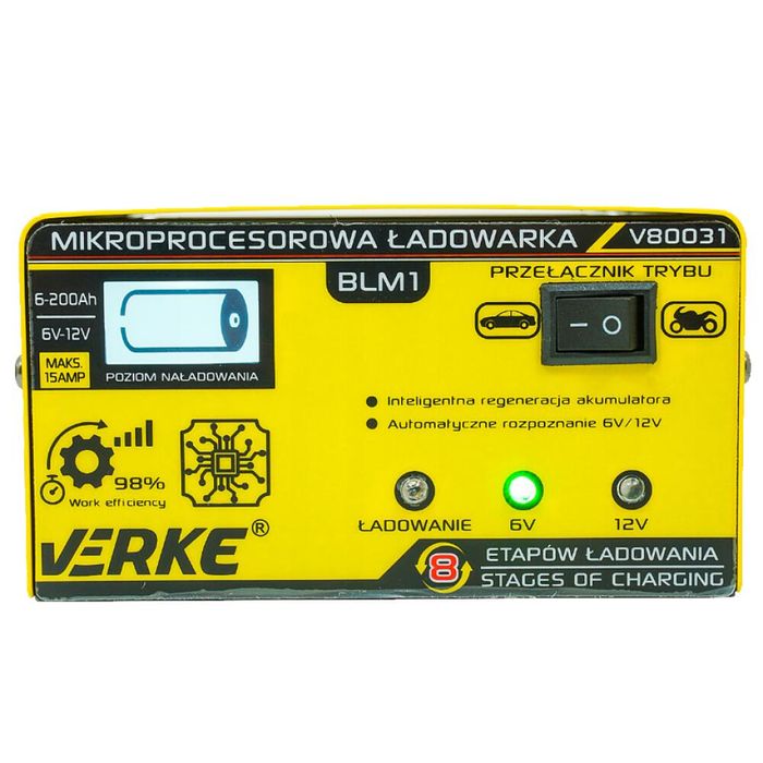 Redresor auto cu microprocesor, 6/12 V 15A, incarcare in 4 etape,