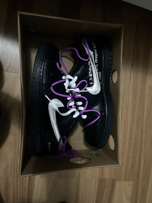 Nike dunk low black/metalic off white
