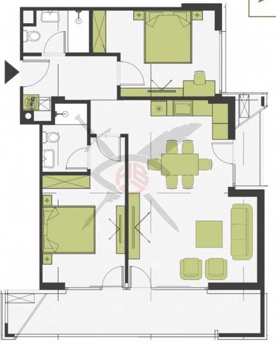 Тристаен апартамент в ж.к. Кръстова вада № 1118 № 32319