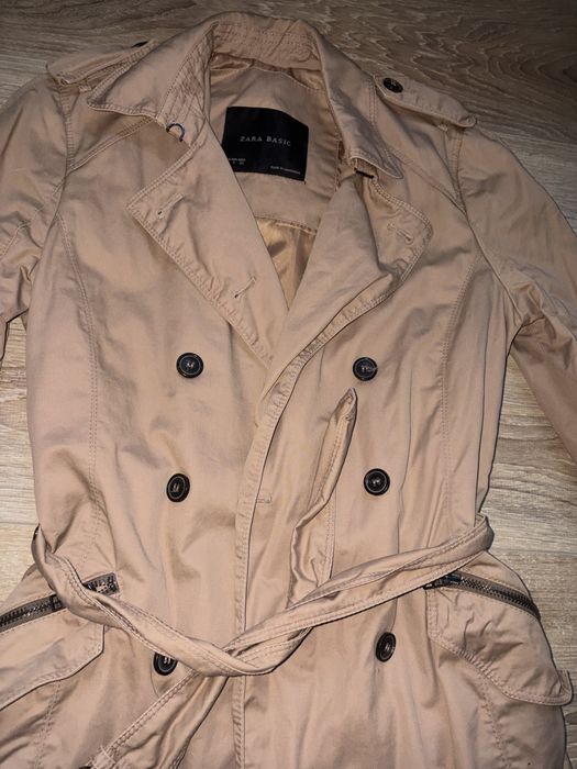 Тренчкот шлифер бежов размер S Zara