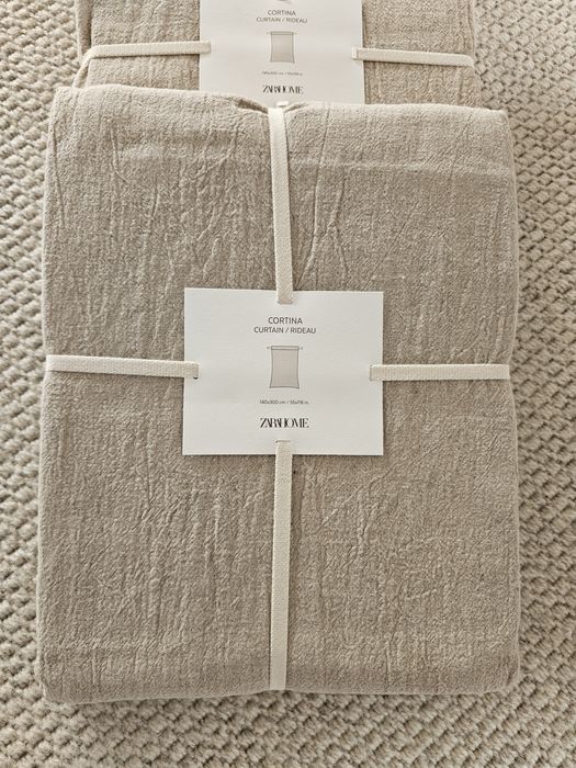 Zara Home set 2 draperii perdele in prespalat