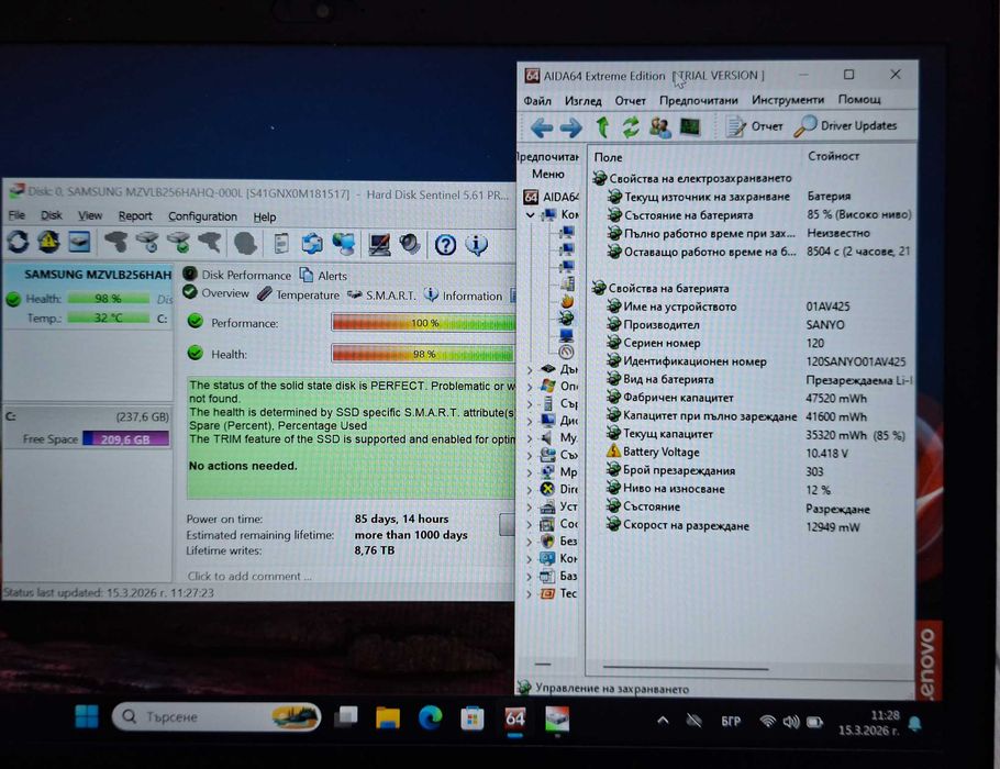 14' IPS Lenovo ThinkPad AMD Ryzen 5 PRO 2500U/8GB/256GB SSD/Бат.5ч.