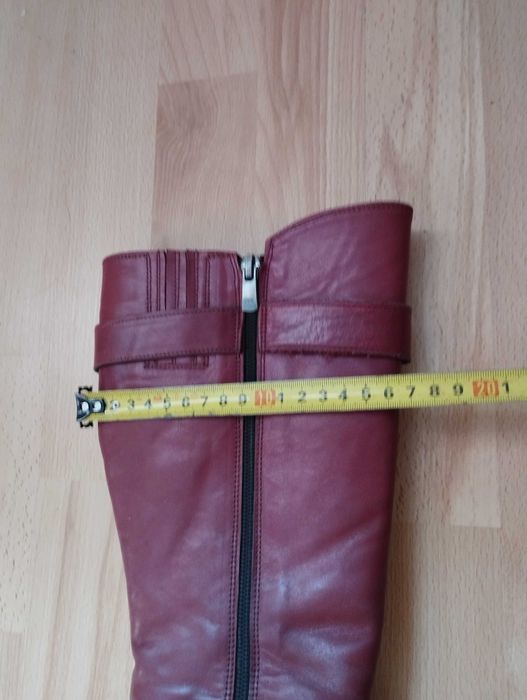 Cizme grena din piele