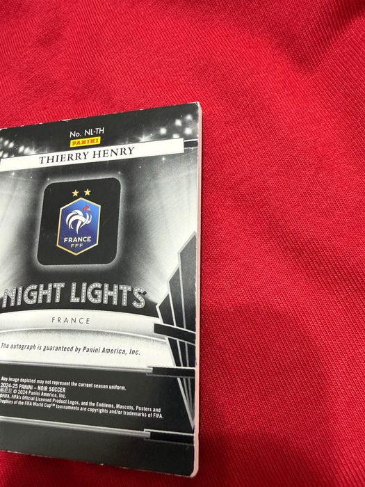 Thierry Henry – Night Lights Auto 02/10 2024-25 Panini Noir Soccer
