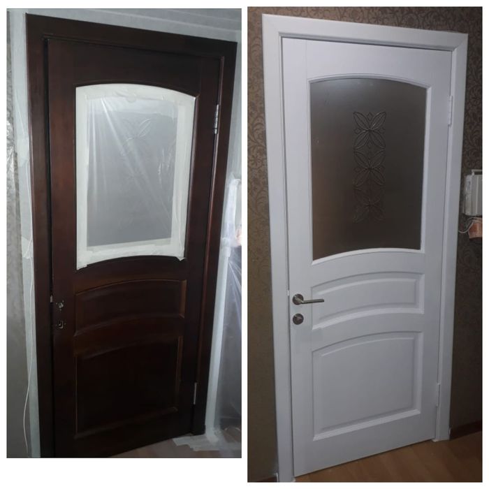 Покраска дверей на месте