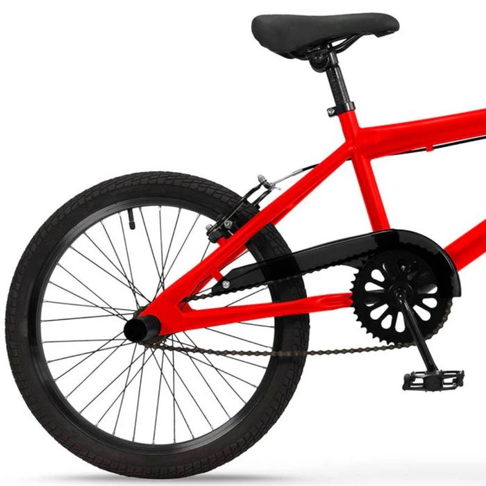 BMX велосипед TOIMSA Full Black 20” – Черен и червен freestyle BMX с 360° ротор и V-Brake