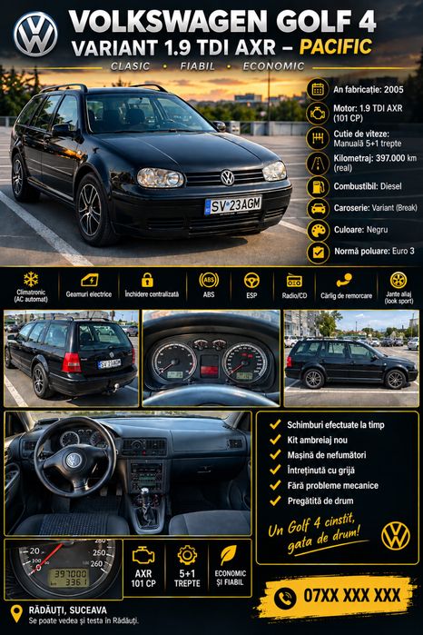 VW Golf 4 Variant 1.9 TDI AXR – Pacific Facelift