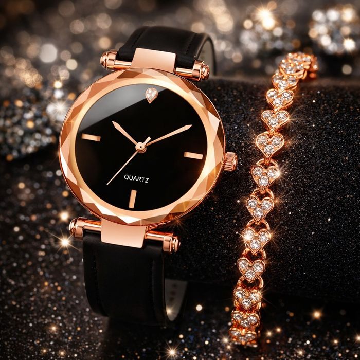 Дамски часовник + гривна – елегантен комплект (НОВ)

Продавам луксозе