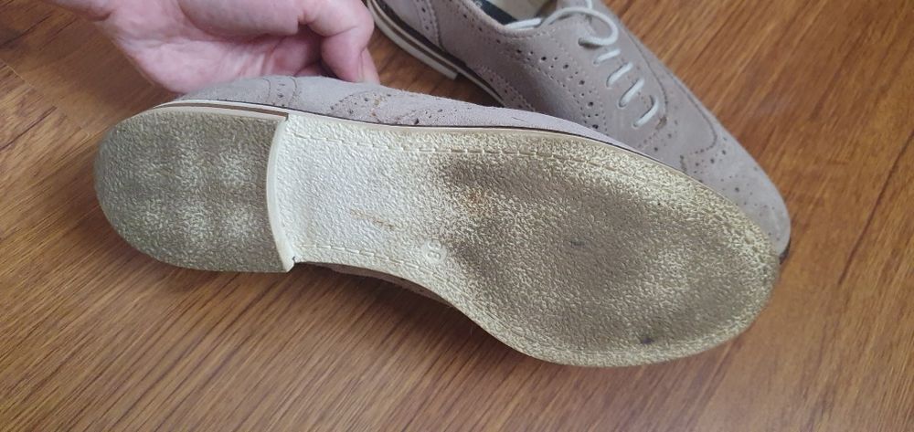 Mocasi dama, bej deschis- piele intoarsa