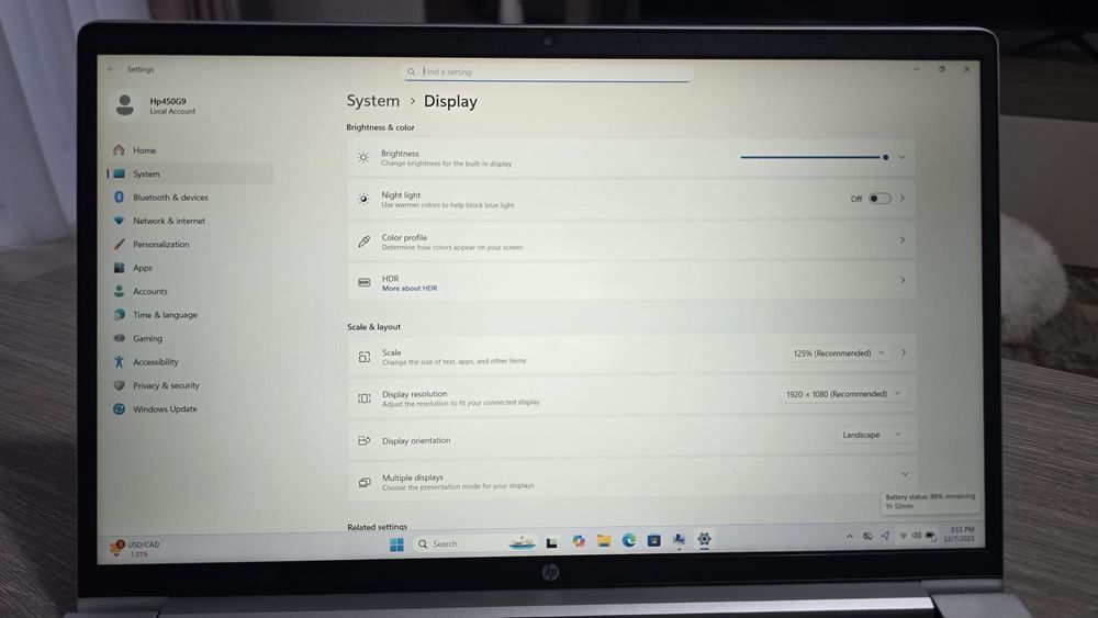 Laptop Hp Probook 450 G8, i5 gen11, 16Gb, ssd256, 15,6Fhd, windows11