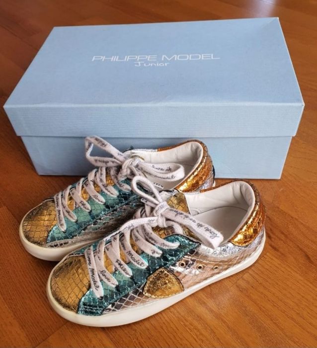 Sneakers kids 28  Philippe Model Paris Piele Piton .