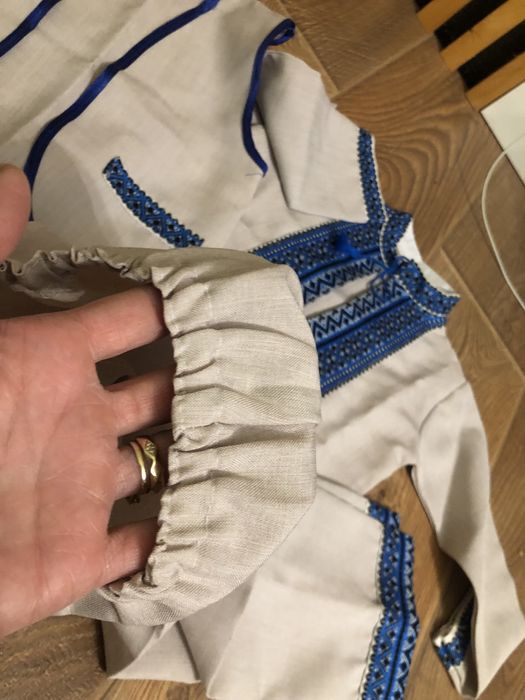 Costum traditional baietel albastru