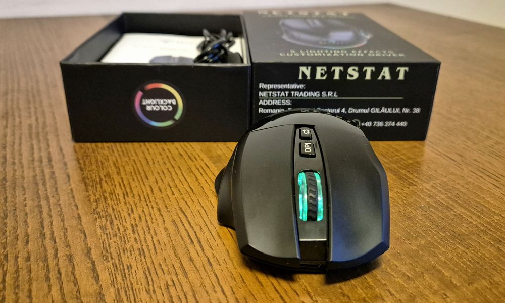 Mouse Wireless NETSTAT RGB, Bluetooth + 2.4GHz, Multi-Device, ca nou