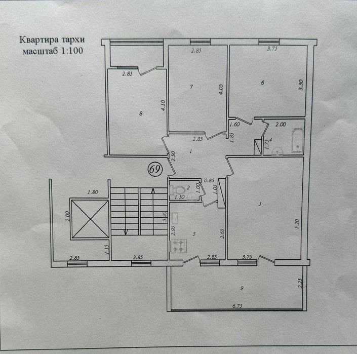 ПРОДАЕТСЯ 4/3/9 ор: Госпитальный рынок  328-школа  95м2