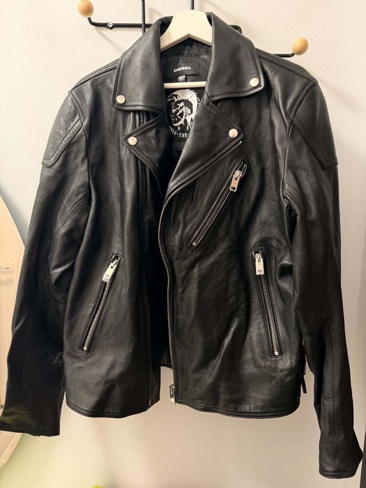 Оригинално мъжко кожено яке Diesel XL – 100% Lambskin – като ново