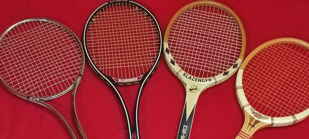 6 rachete tenis camp colectie vintage lemn