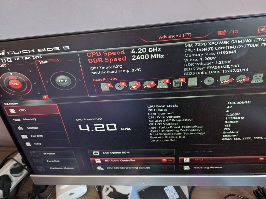 Vând kit i7 7700k/ z270 Msi xpower gaming titanium