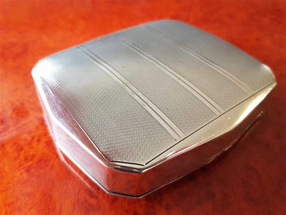 Сребърна с емайл сребро Арт Деко табакера с кутия сребро