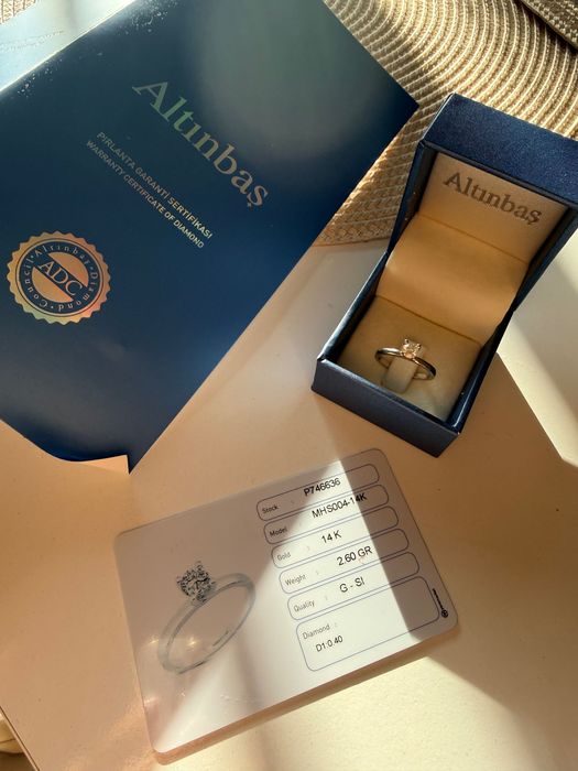 Пръстен с диамант 0.40К бяло злато Altinbas