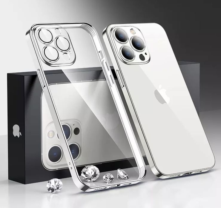 Husa Silicon Steel Frame Clara Camera Protect phone 13 14 PRO MAX PLUS