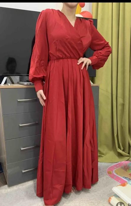 Красное вечернее платье 44-46