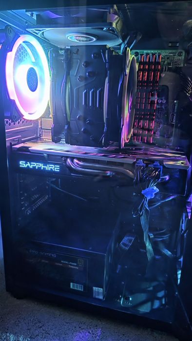 Monitor + unitate pc  calculator gaming i7 6700k 32gb ram,Rx580 8gb Sa