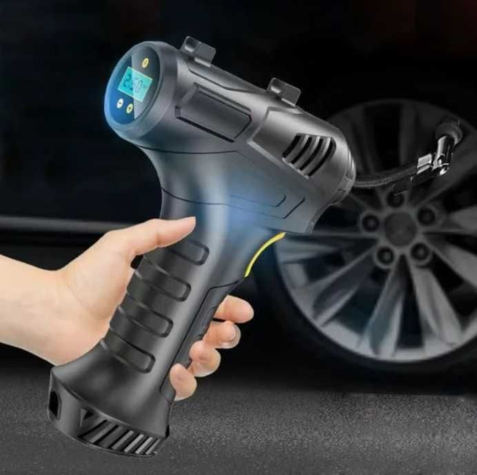 Преносима мини помпа за гуми с LED дисплей за автомобил