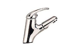 Смесител с изтеглящ се чучур и керамична глава Ø40 - стоящ