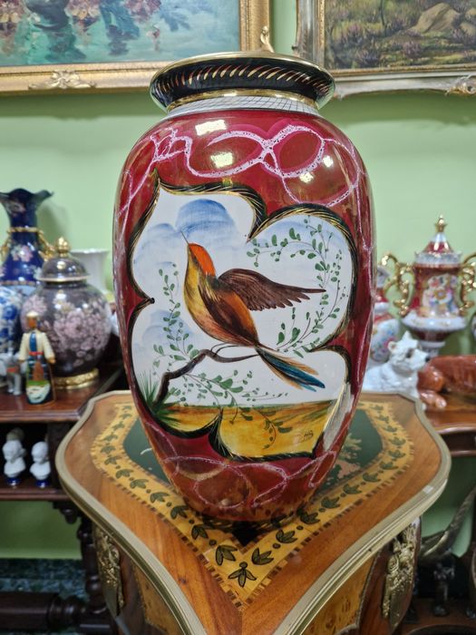 Уникална огромна антикварна белгийска порцеланова ваза H.BEQUET