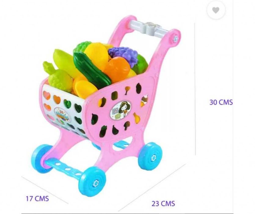 Пазарска количка за деца с аксесоари плодове и зеленчуци
