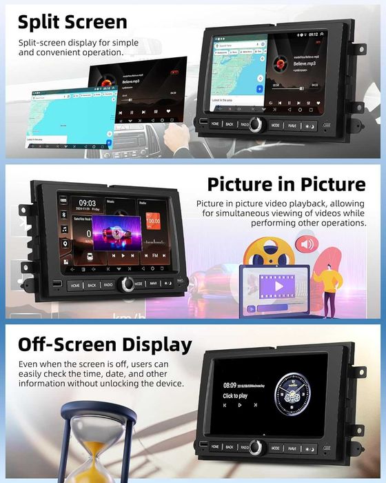 CAMECHO 1G+32G Android 13 автомобилна стерео система за Ford F150/F250